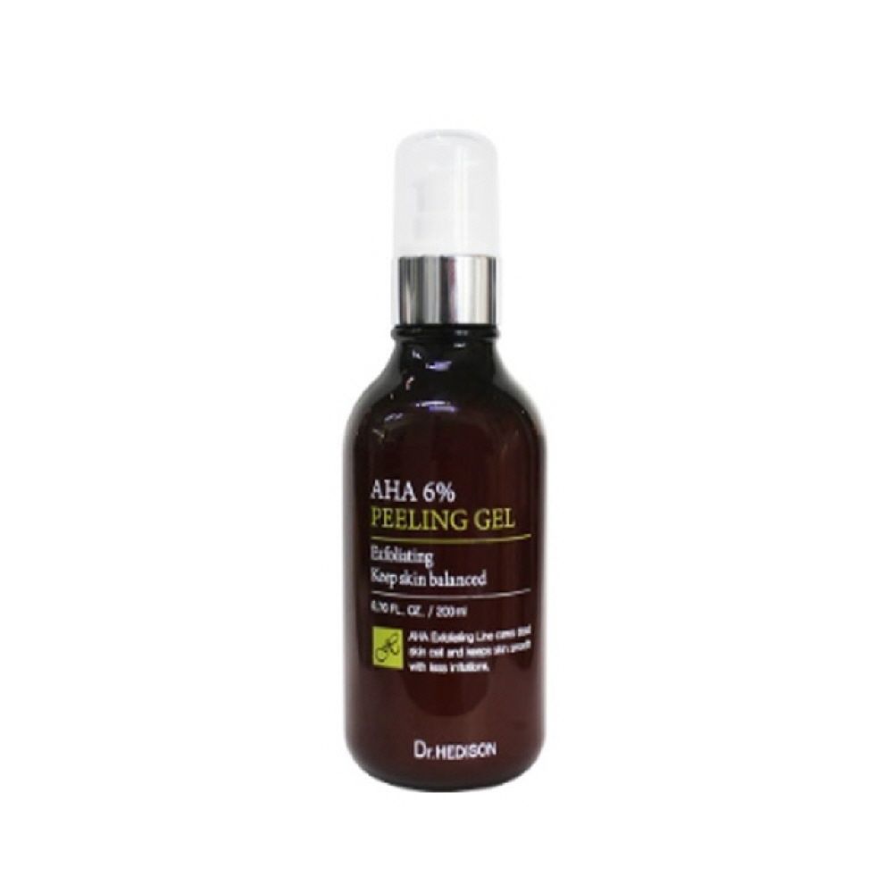 Dr.HEDISON AHA 6% Peeling Gel 200ml K-Beauty Smooth Skin Exfoliator Glycolic & Lactic Acid Wash-Off Pore Cleansing Gel _ Made in Korea